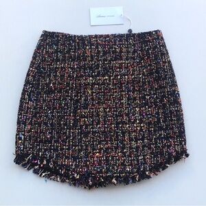 Lovers + Friends tweed Aria Colorful sparkly Mini Skirt in Nightlife